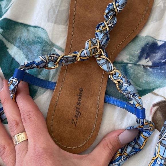 Chain print zigi soho ankle wrap sandals - Picture 3 of 9